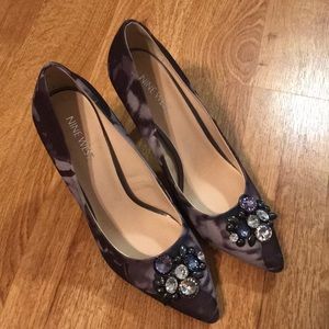 Gorgeous purple abstract print  with jewel detail